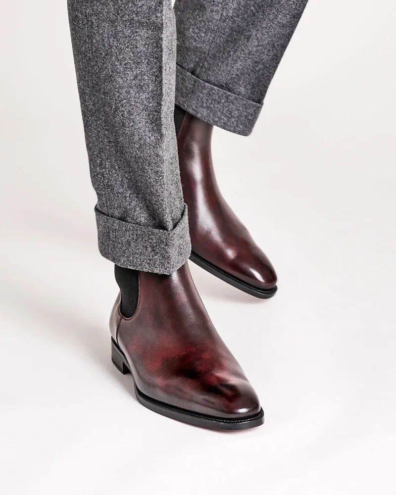 Museum Oxblood Leather Chelsea Boot