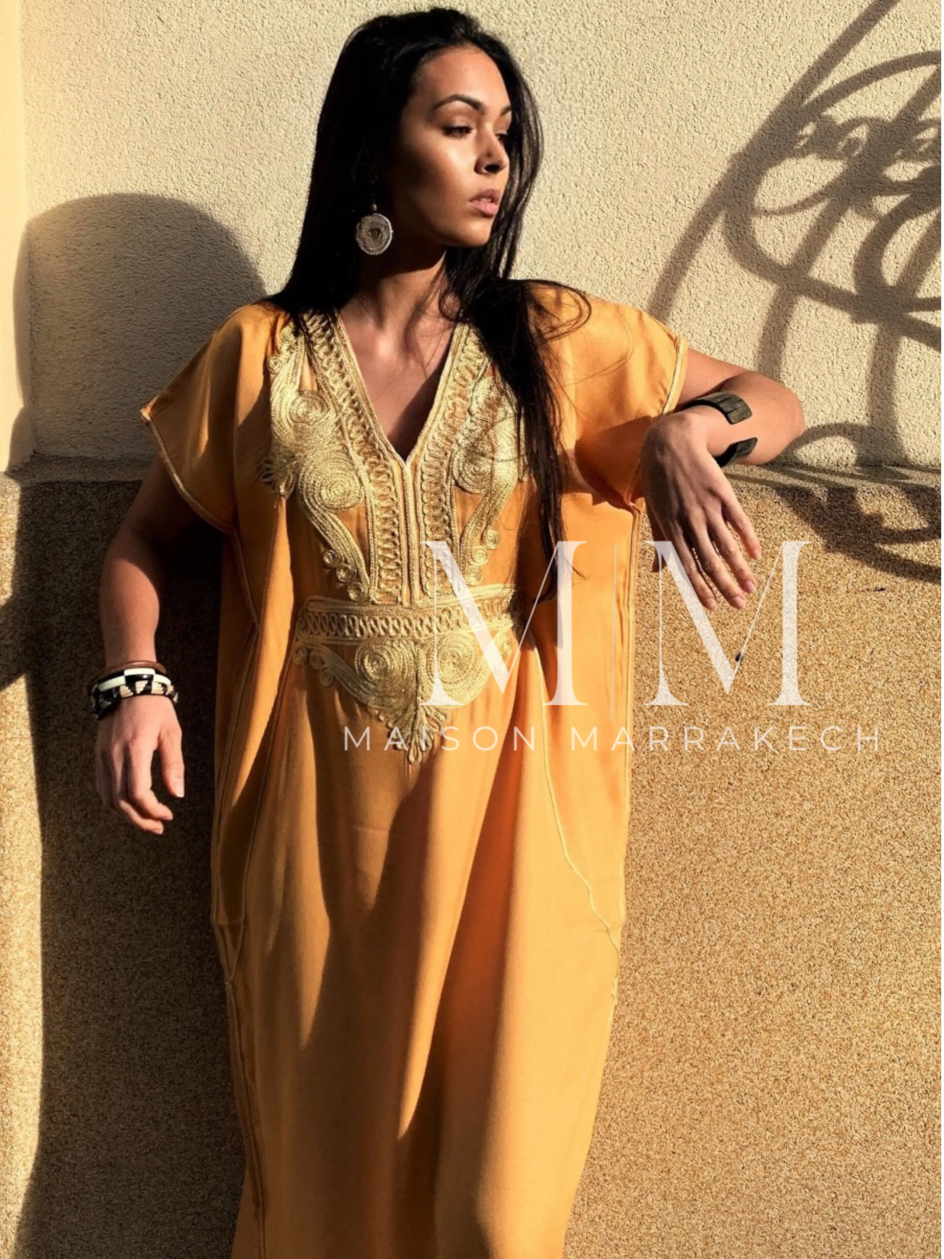 Mustard Yellow Gold Marine Kaftan Caftan & Loungewear