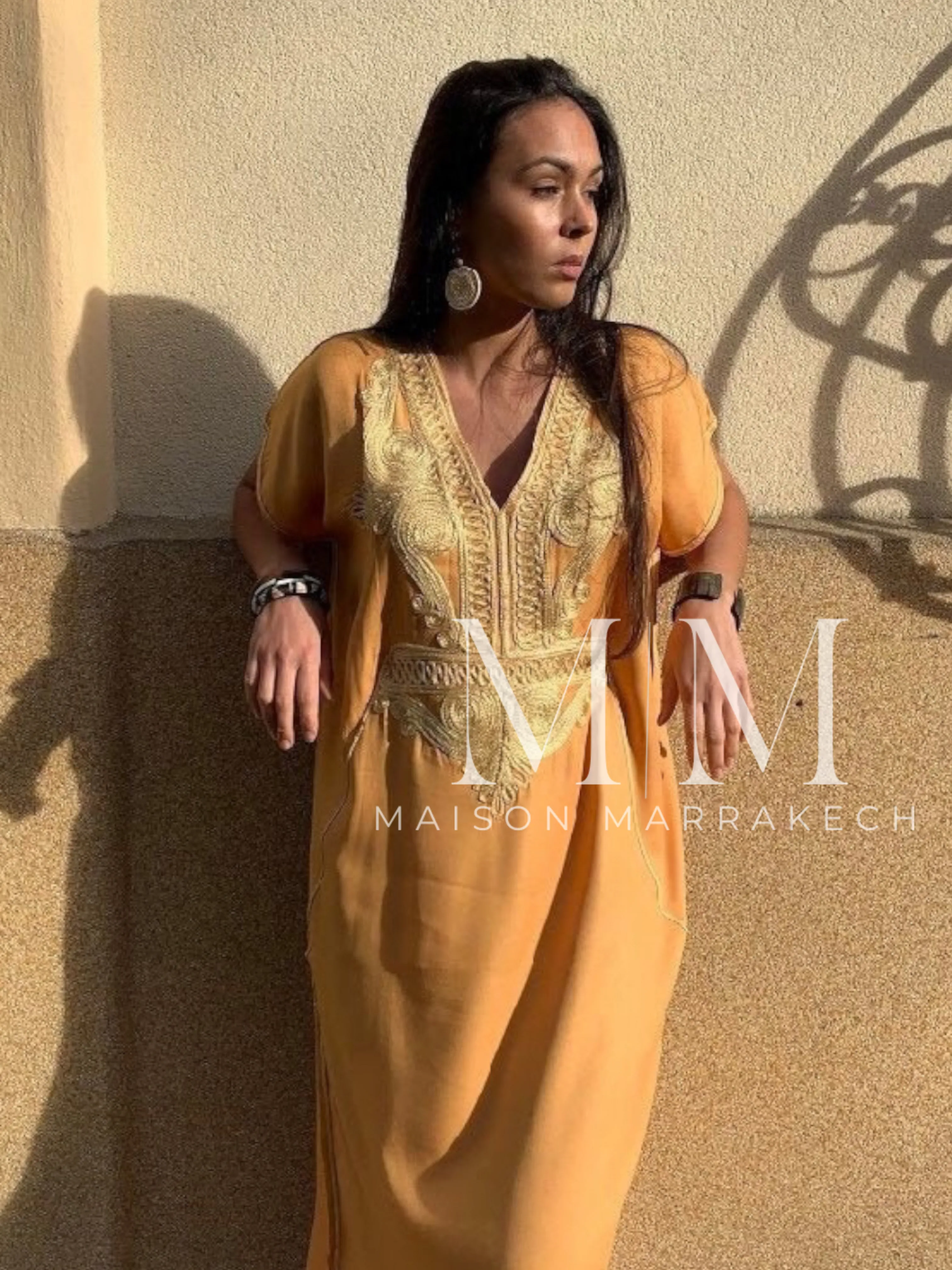 Mustard Yellow Gold Marine Kaftan Caftan & Loungewear