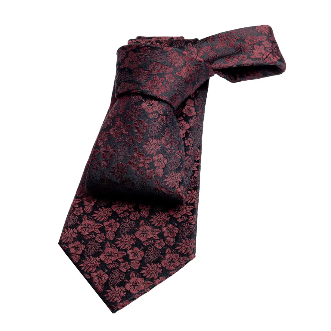 New Bedford Floral Silk Tie, Black / Red