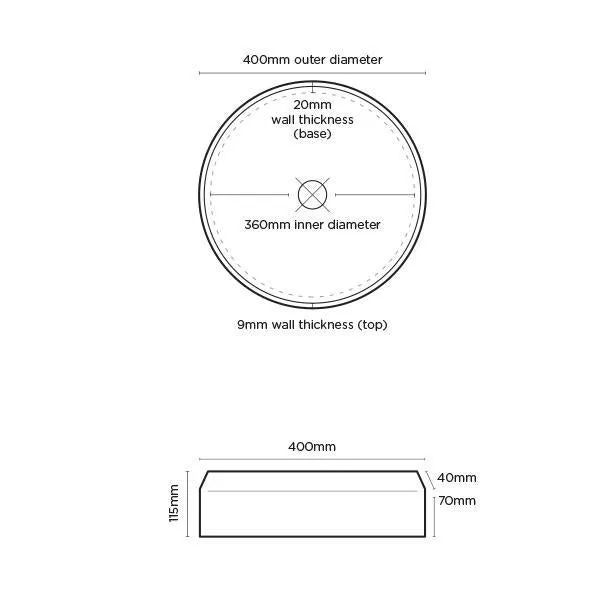 Nood Co Prism Basin Circle Wall Hung - 14 Colours