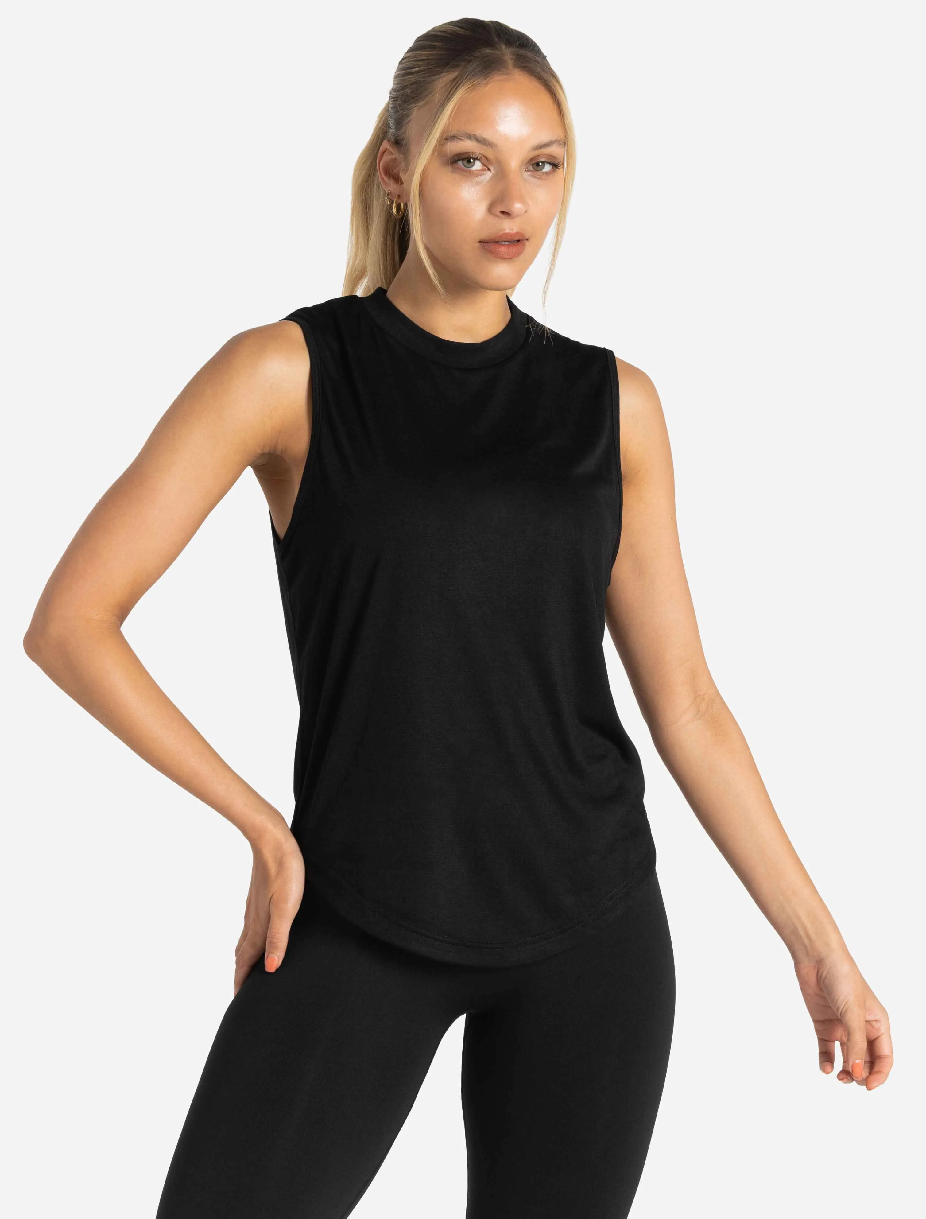 Oversized Graphic Tank - Black