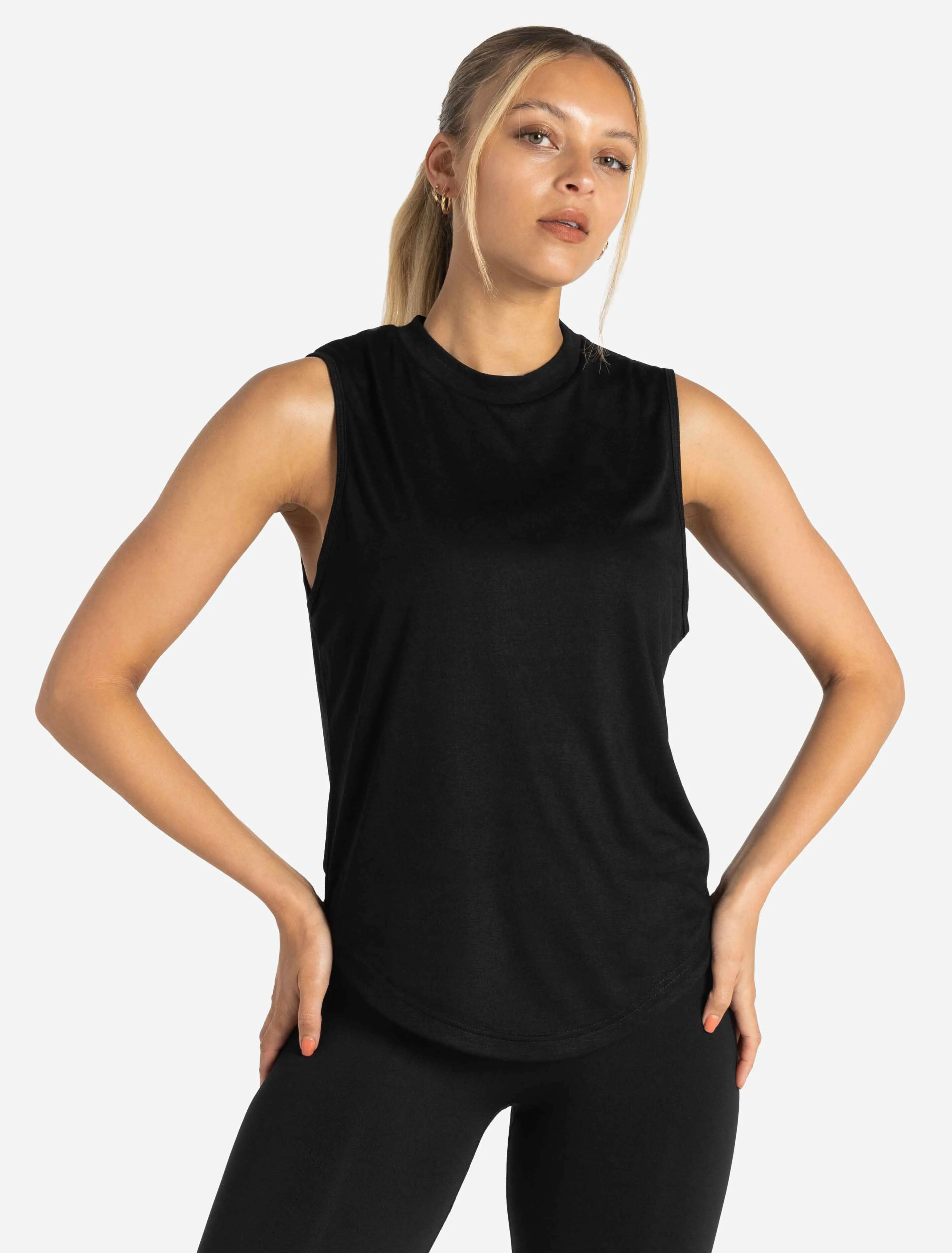 Oversized Graphic Tank - Black