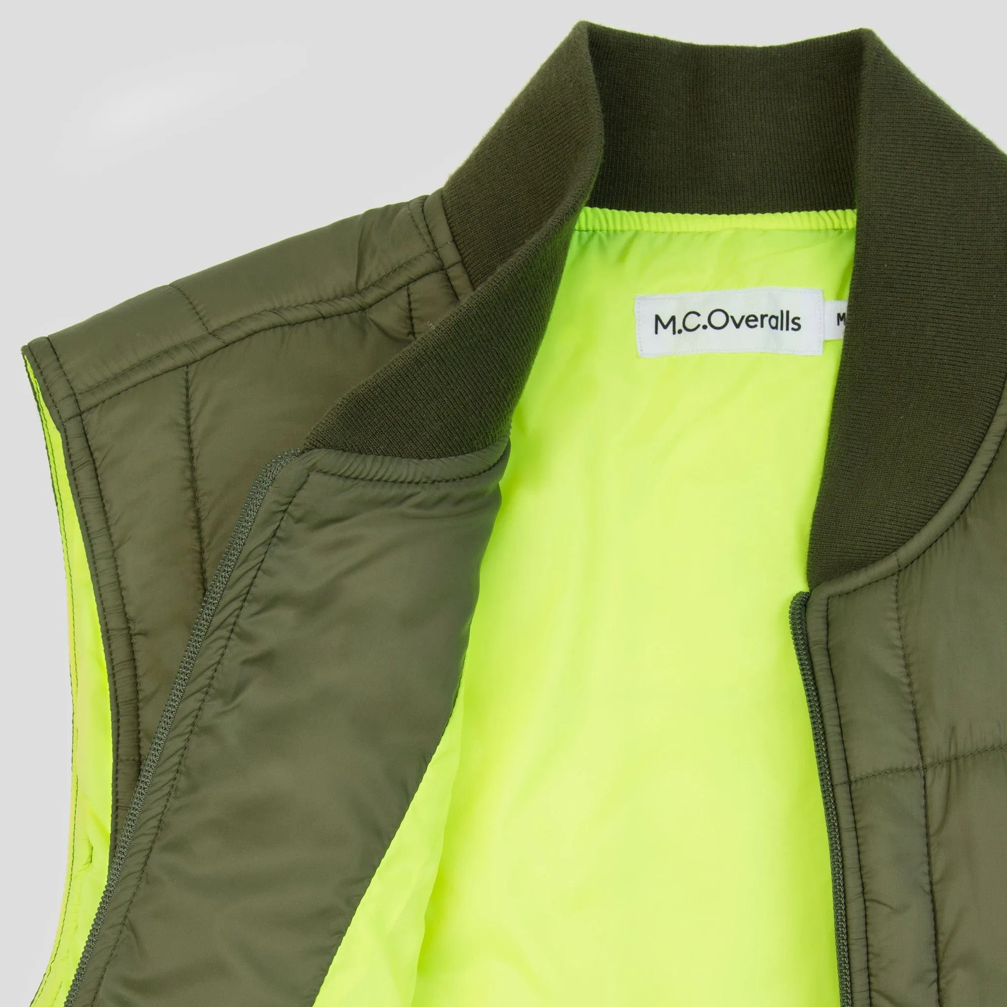 Padded Zip Vest Olive