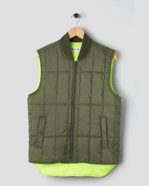 Padded Zip Vest Olive