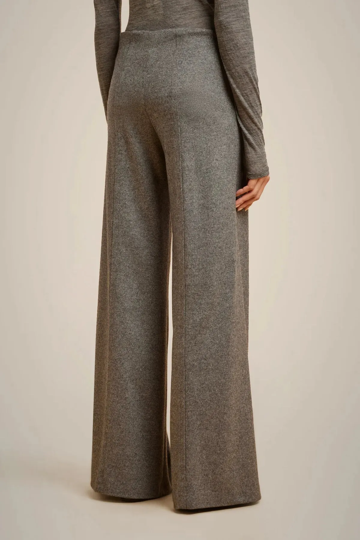 Palazzo Trousers - Grey Melange