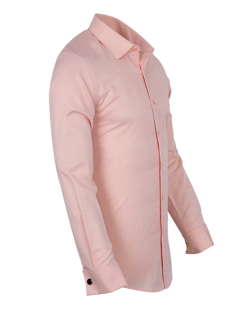 Peach Casual Twill Double Cuffed Shirts