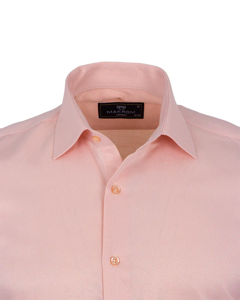 Peach Casual Twill Double Cuffed Shirts