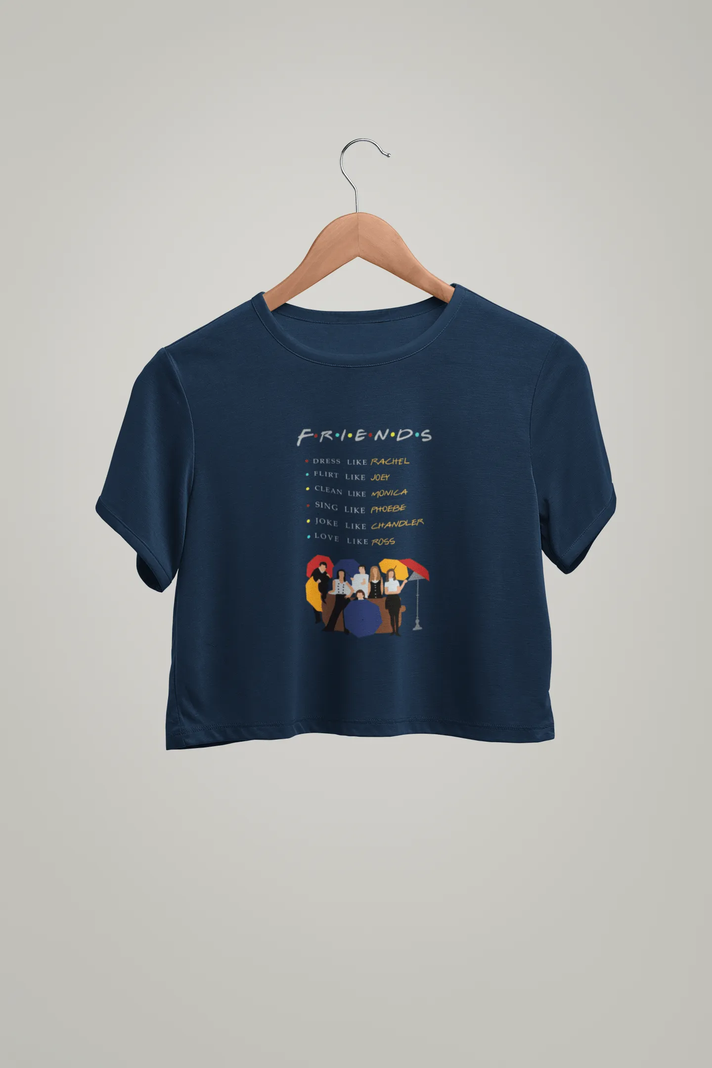 " FRIENDS " - HALF-SLEEVE CROP TOPS