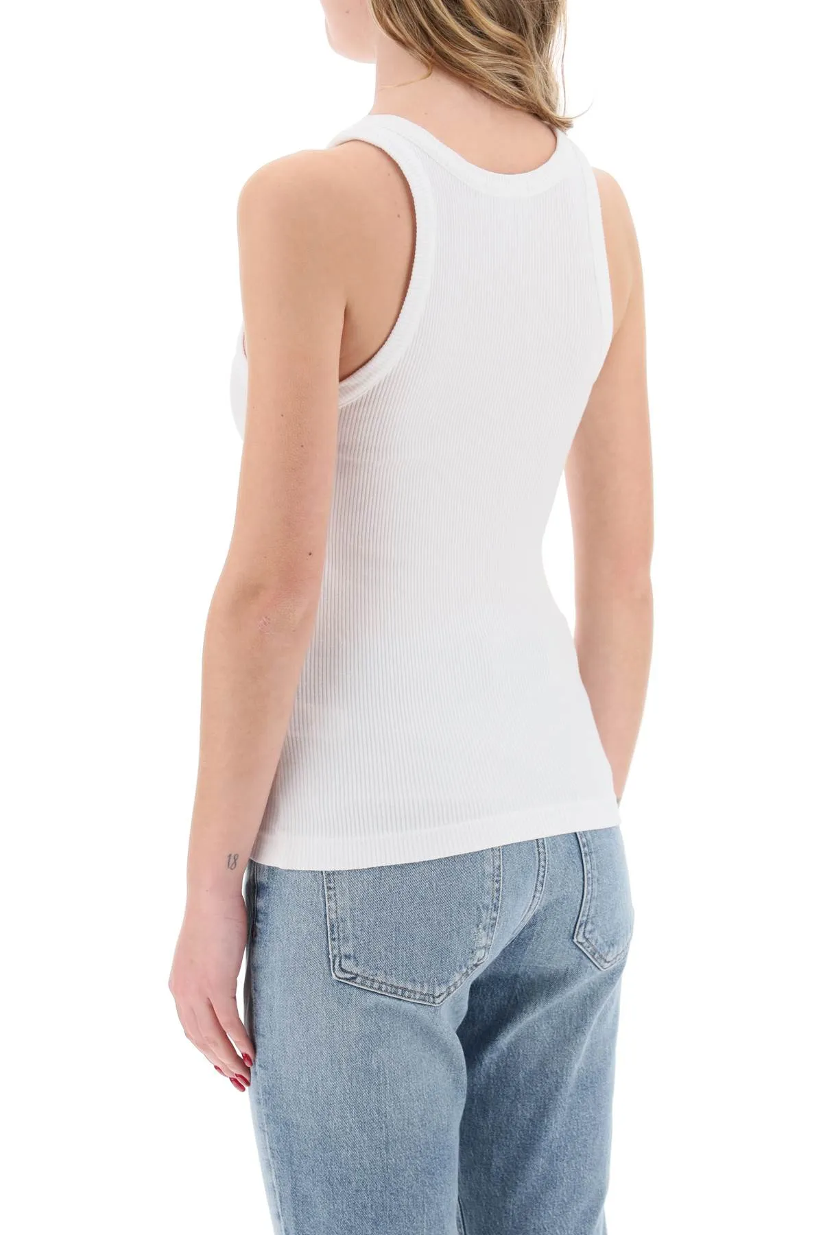 "ribbed sleeveless top b A7101 1260 WHITE