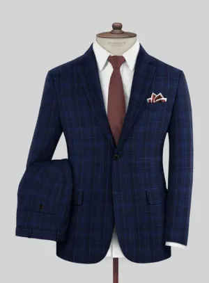 Reda Jagur Blue Checks Wool Suit