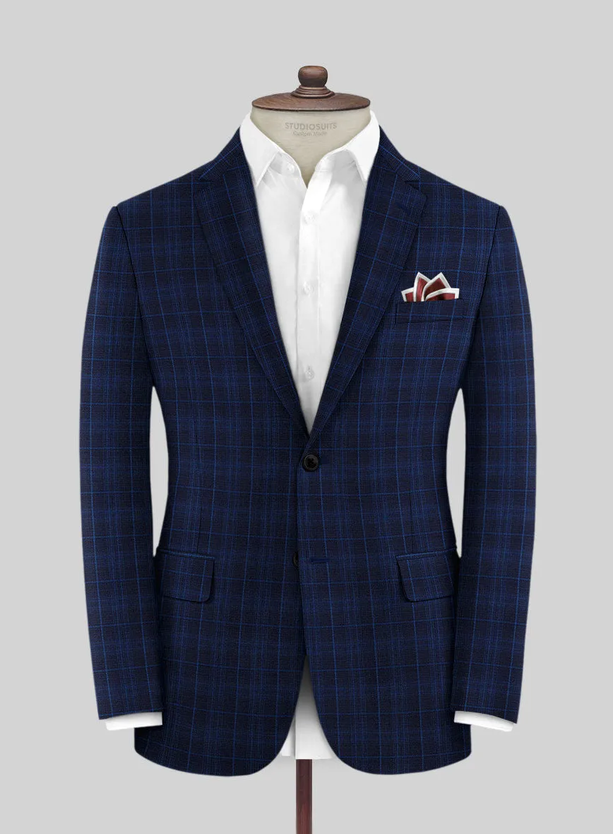 Reda Jagur Blue Checks Wool Suit