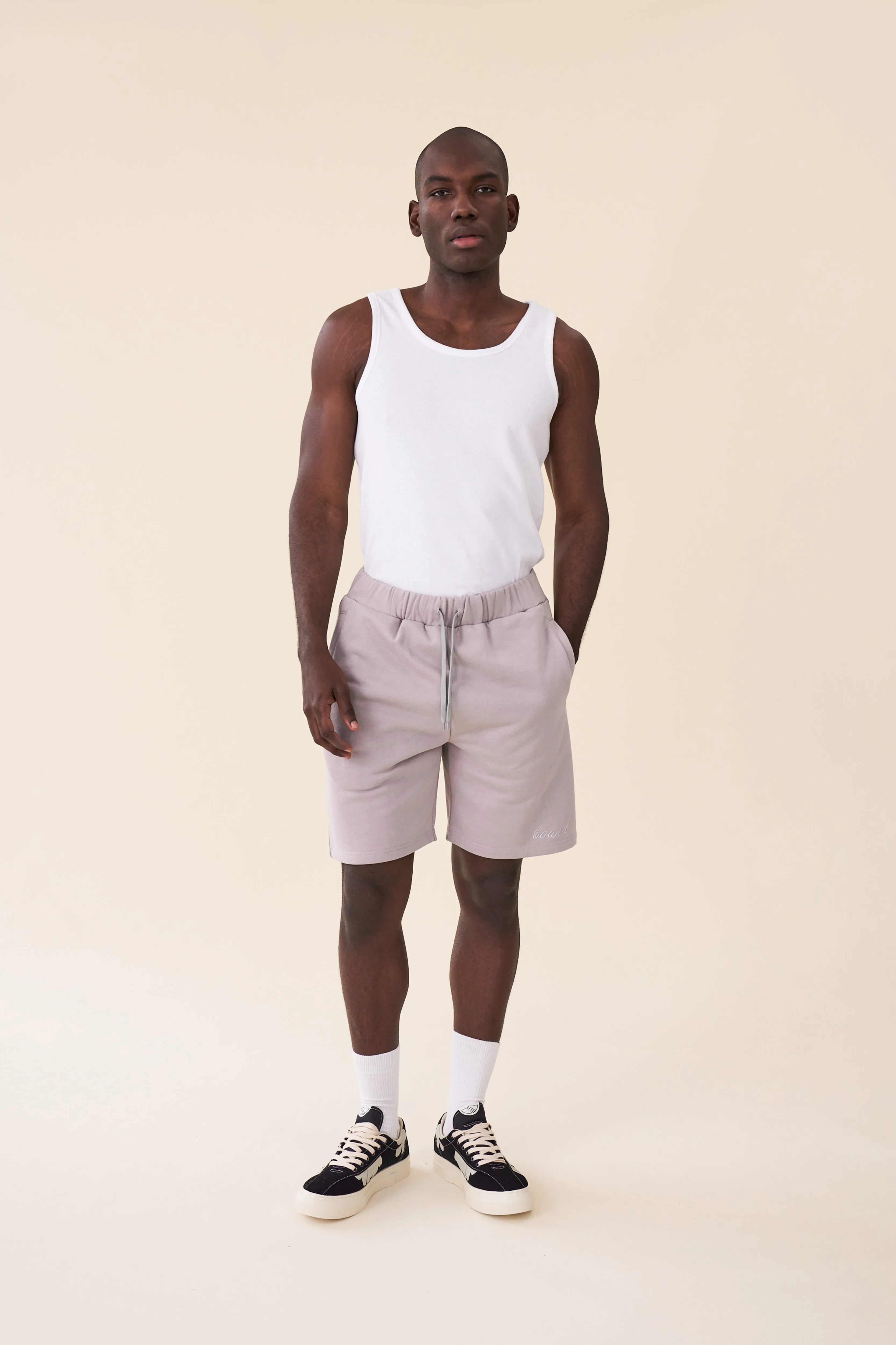 SCRIPT JOGGER SHORTS - MID GREY