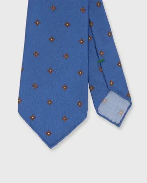 Silk Print Tie in Blue/Barn Flower