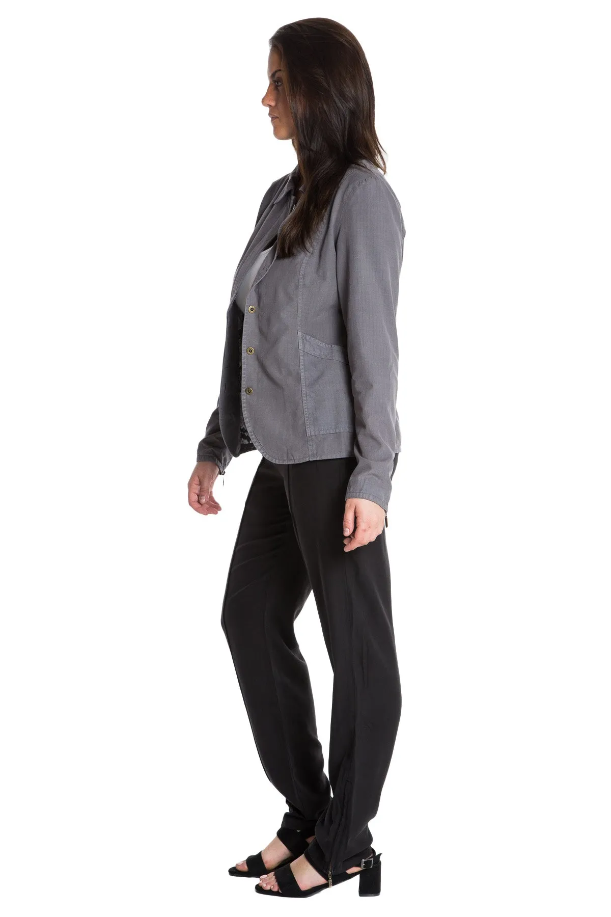 Silk relaxed jacket in Charcoal Grey