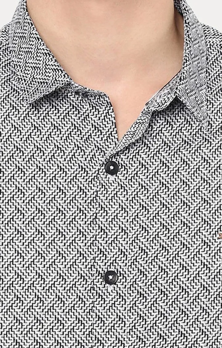 Spykar Men'S Black Cotton Printed Casual Shirts