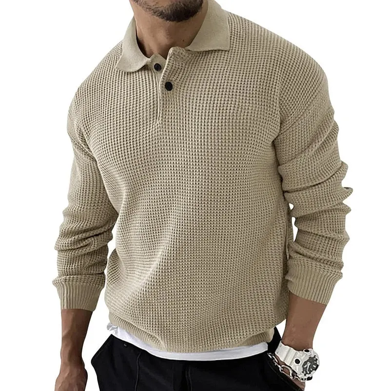 Style Knitted Lapel Pullover