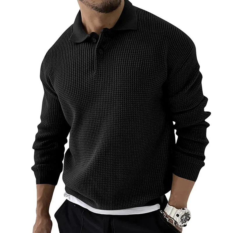 Style Knitted Lapel Pullover