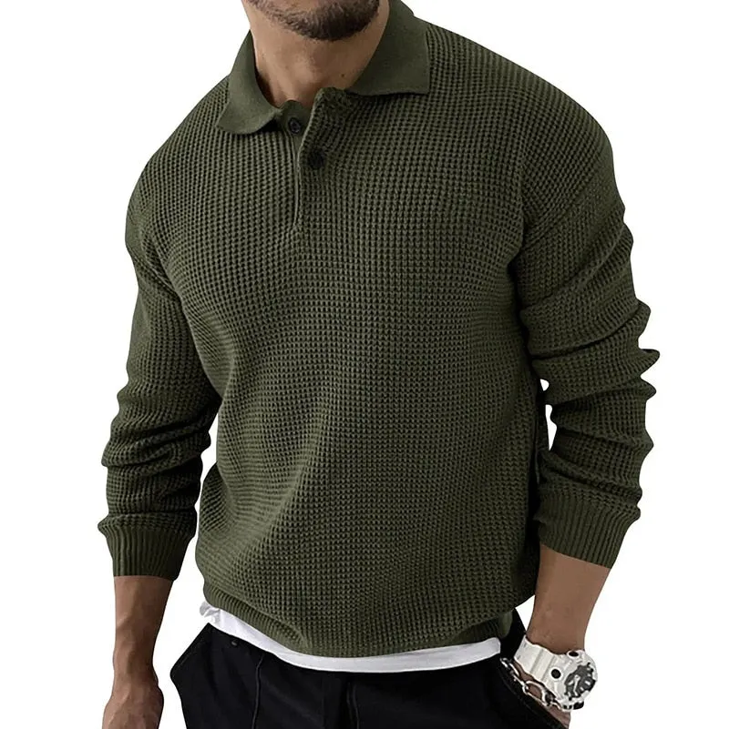 Style Knitted Lapel Pullover