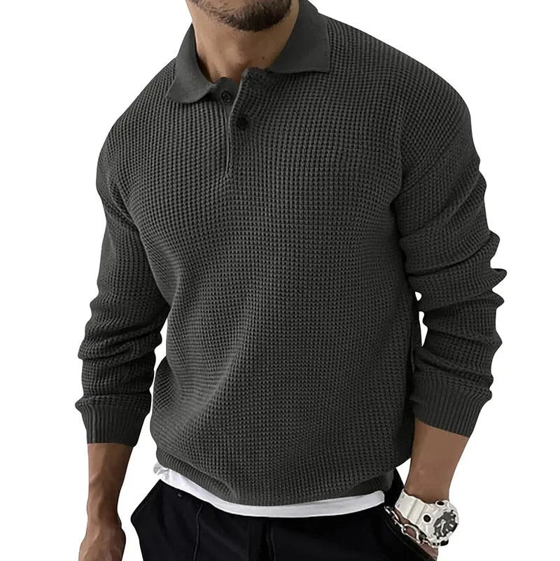 Style Knitted Lapel Pullover