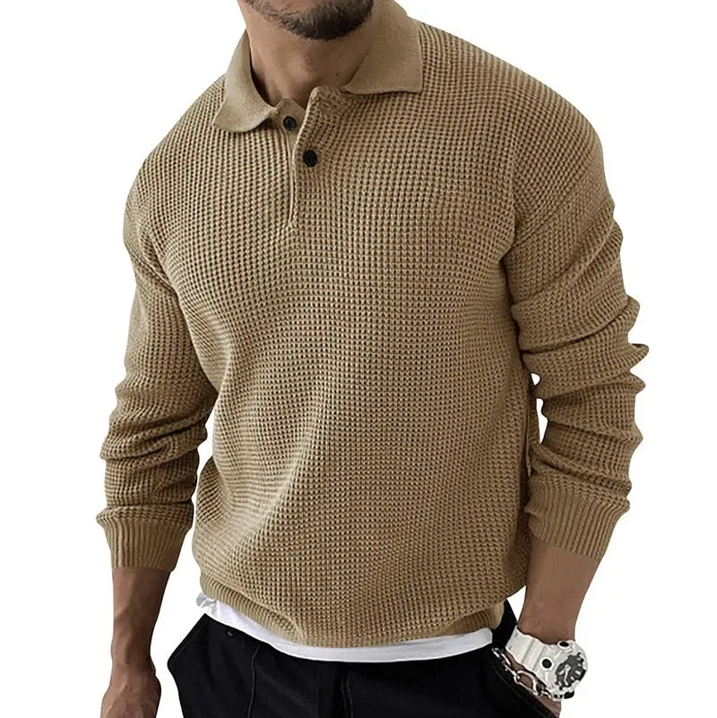 Style Knitted Lapel Pullover