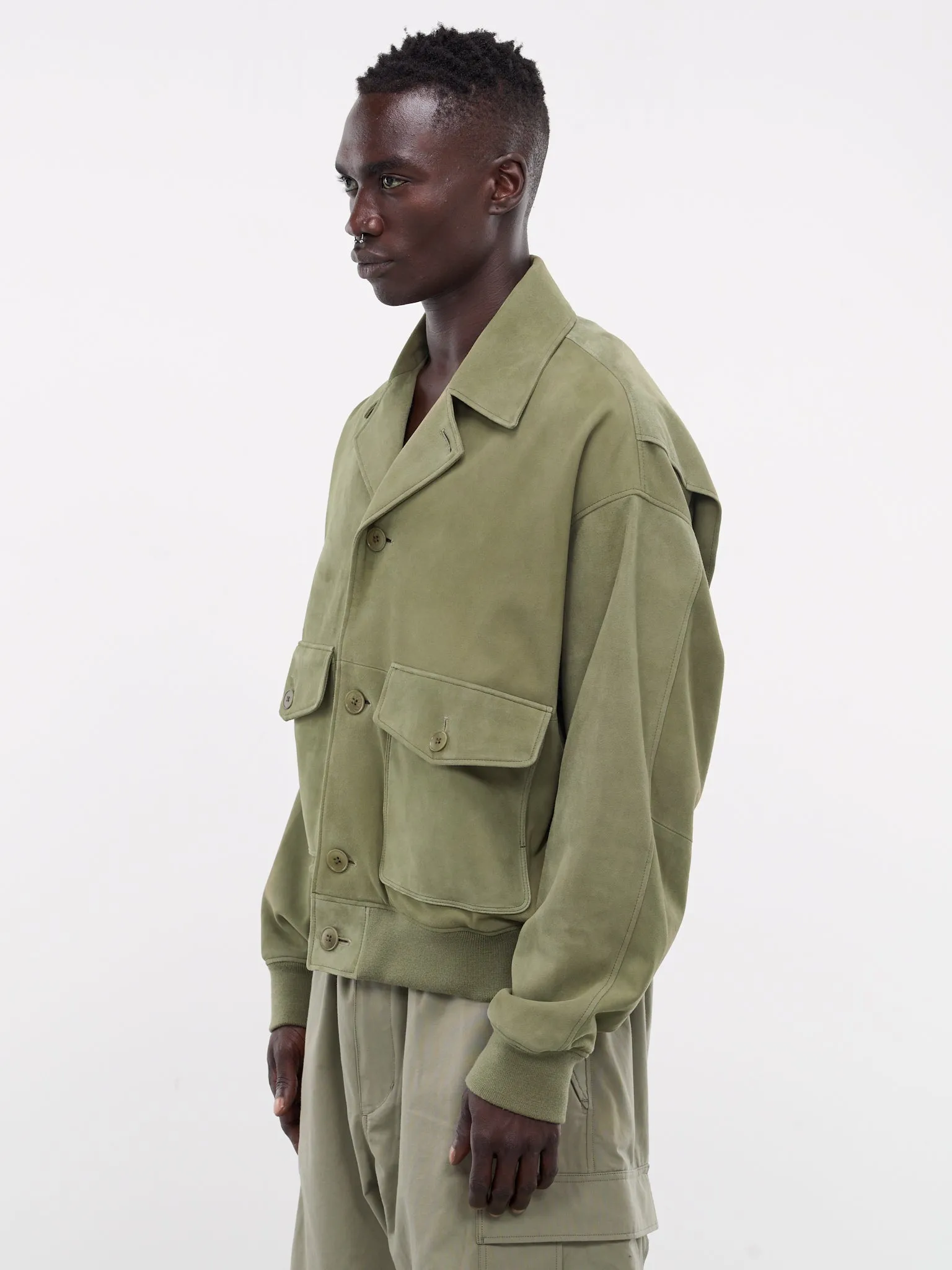 Suede Blouson (AT-LB001-AW7-KHAKI)