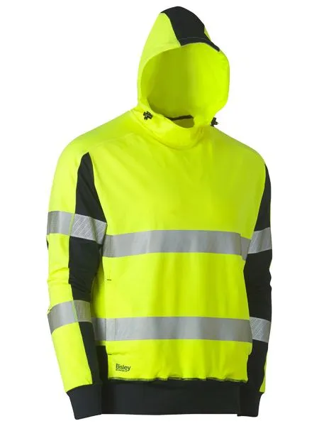 Taped Two Tone Hi Vis Contrast 4 Way Stretchy Hoodie - BK6815T