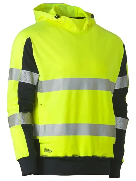 Taped Two Tone Hi Vis Contrast 4 Way Stretchy Hoodie - BK6815T