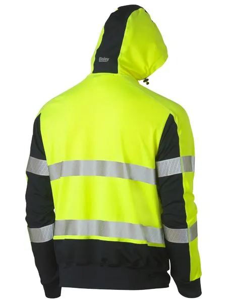 Taped Two Tone Hi Vis Contrast 4 Way Stretchy Hoodie - BK6815T