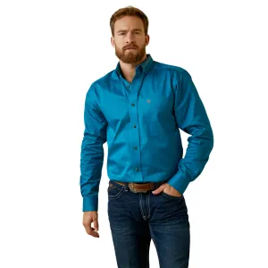 Team Logo Deep Turquoise Twill Fitted Western Shirt