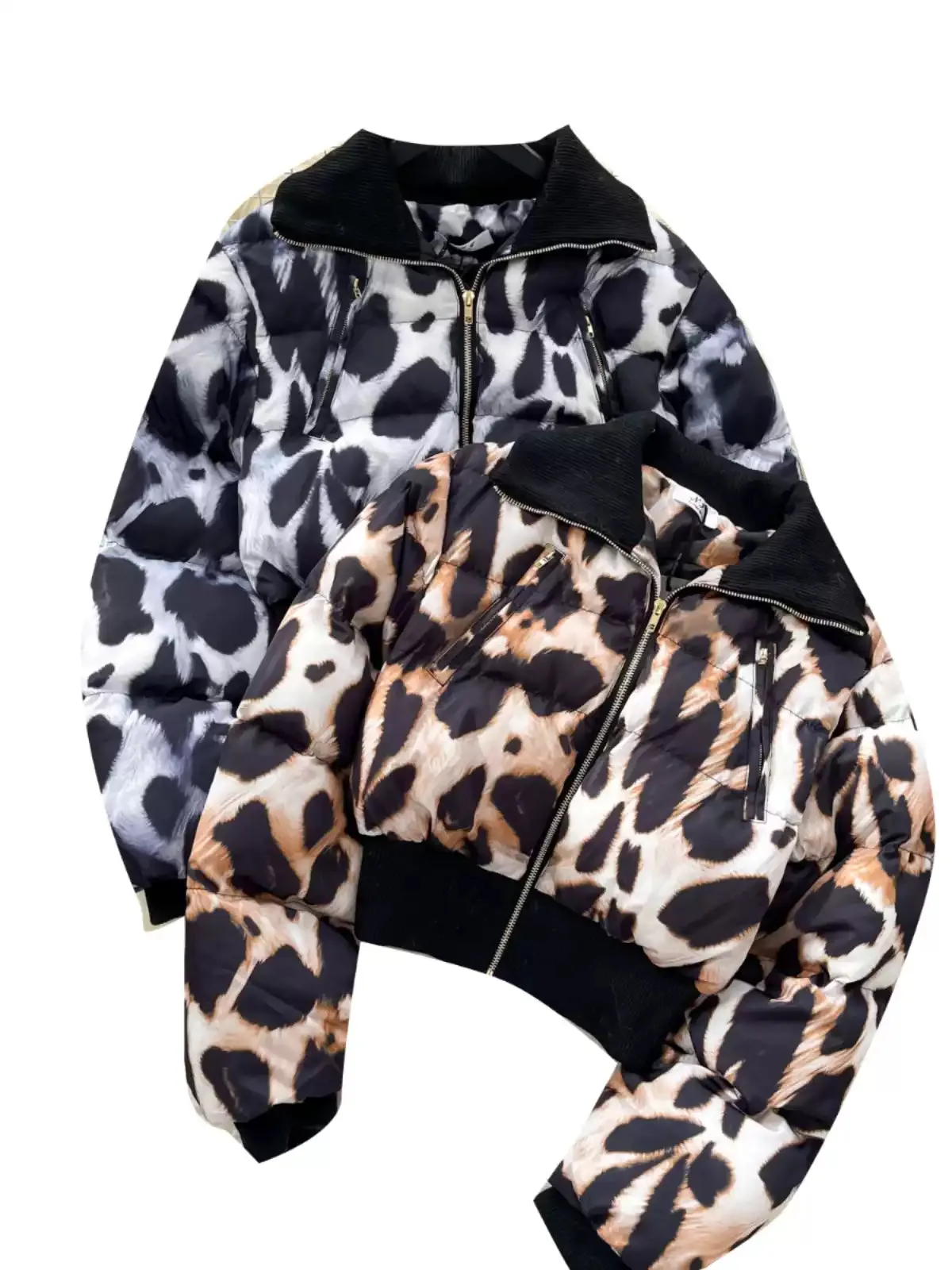 Thermal Leopard Printed Puffy Jacket