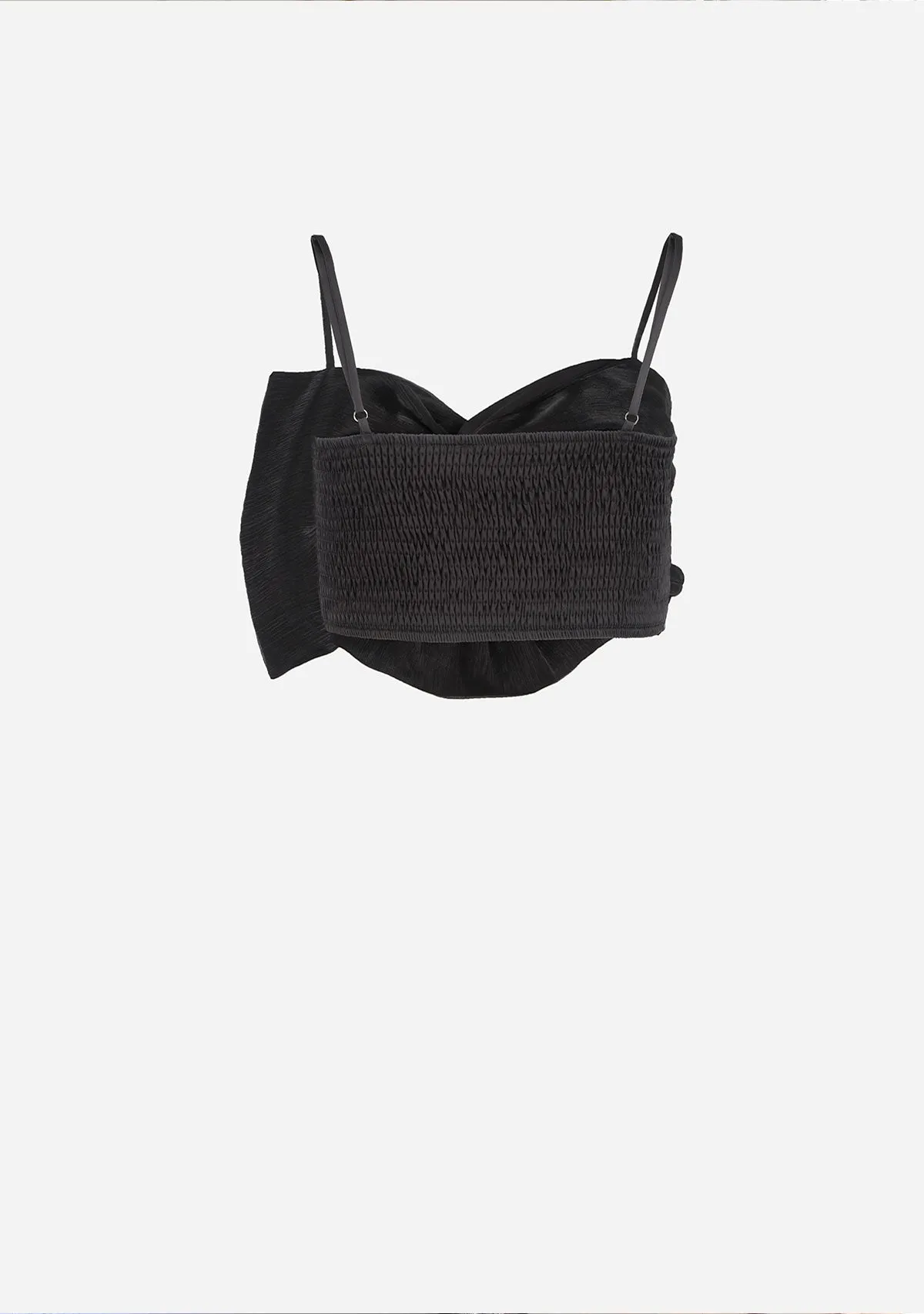 Thin Adjustable Strap Ribbon Top Black