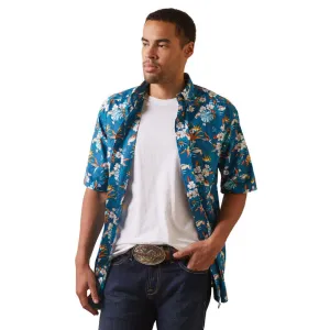 Tropical Blue Mens Ariat Keon Classic Fit Shirt