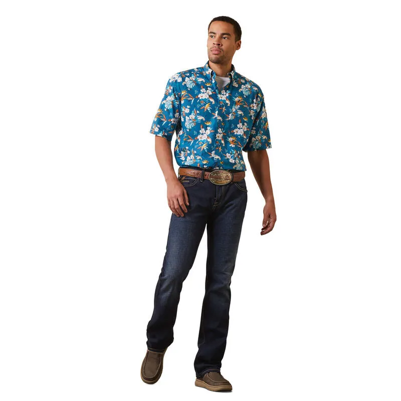 Tropical Blue Mens Ariat Keon Classic Fit Shirt