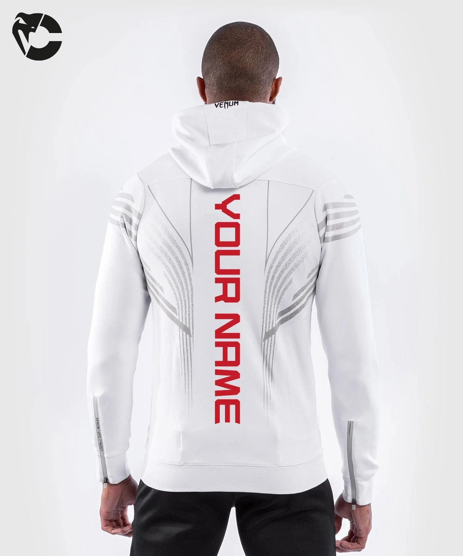 UFC Venum Personalized Authentic Fight Night Men's Walkout Hoodie - White