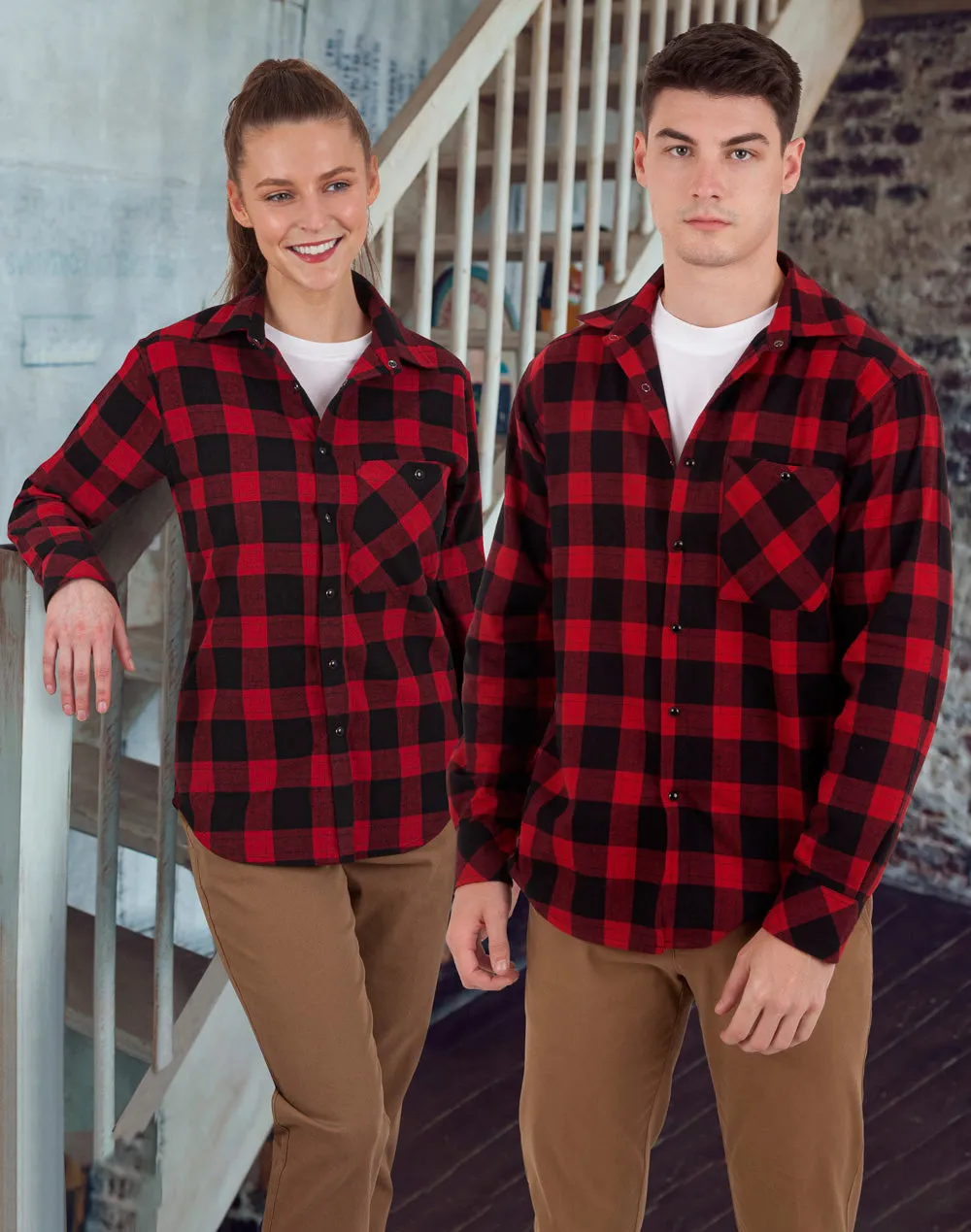 Unisex Classic Flannel Plaid Long Sleeve Shirt - WT11