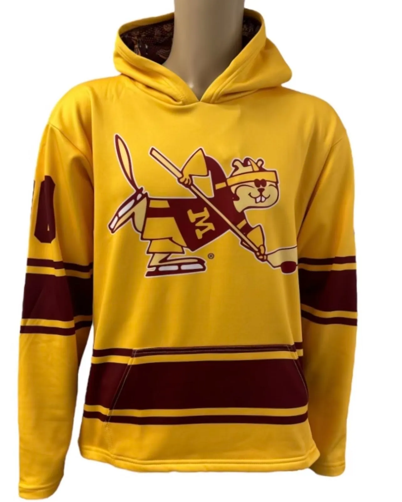 University of Minnesota Golden Gophers Official Hockey Goldy  Jersey Hoodie