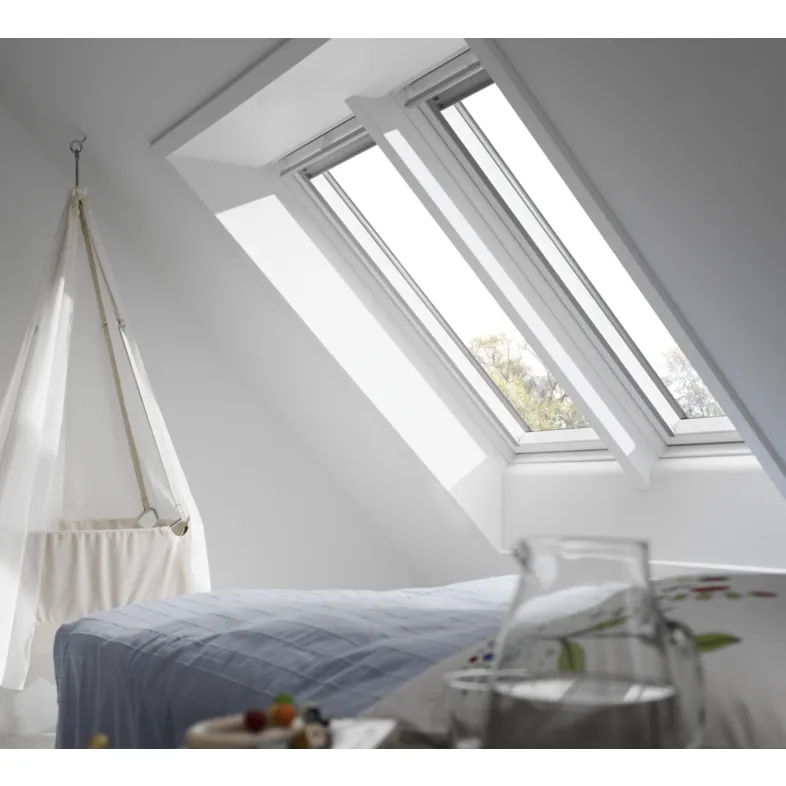 VELUX GGL SK06 2067 High Energy Efficiency Glazing White Painted Centre-Pivot Window (114 x 118 cm)