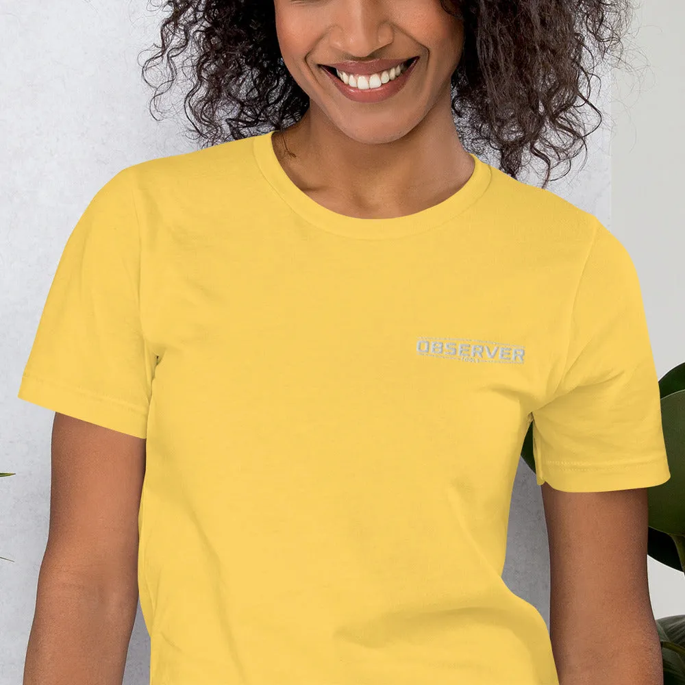 Women's Classic-Fit T-Shirt - White Embroidered Logo