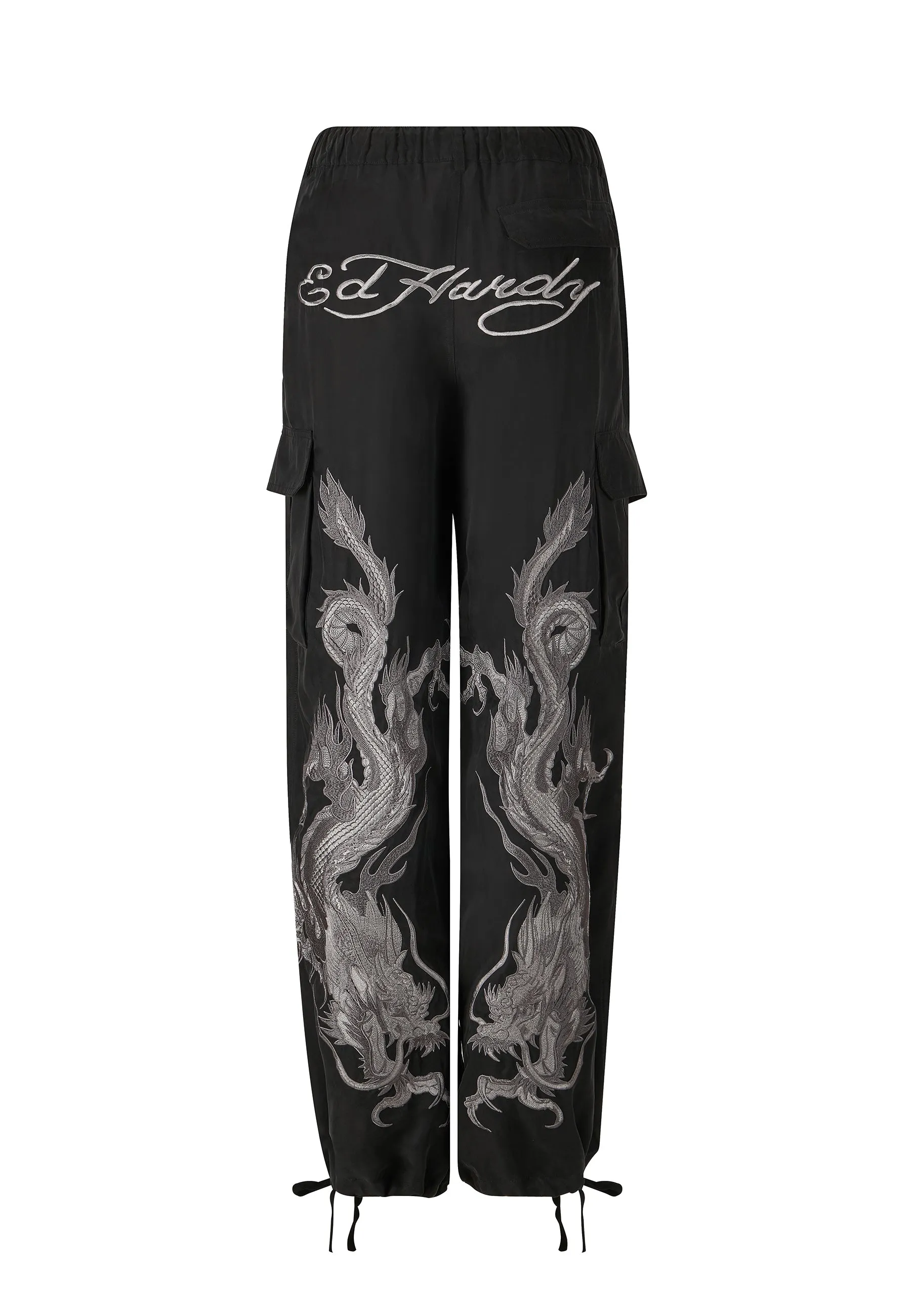 Womens Hidden Dragon Cargo Trousers - Black