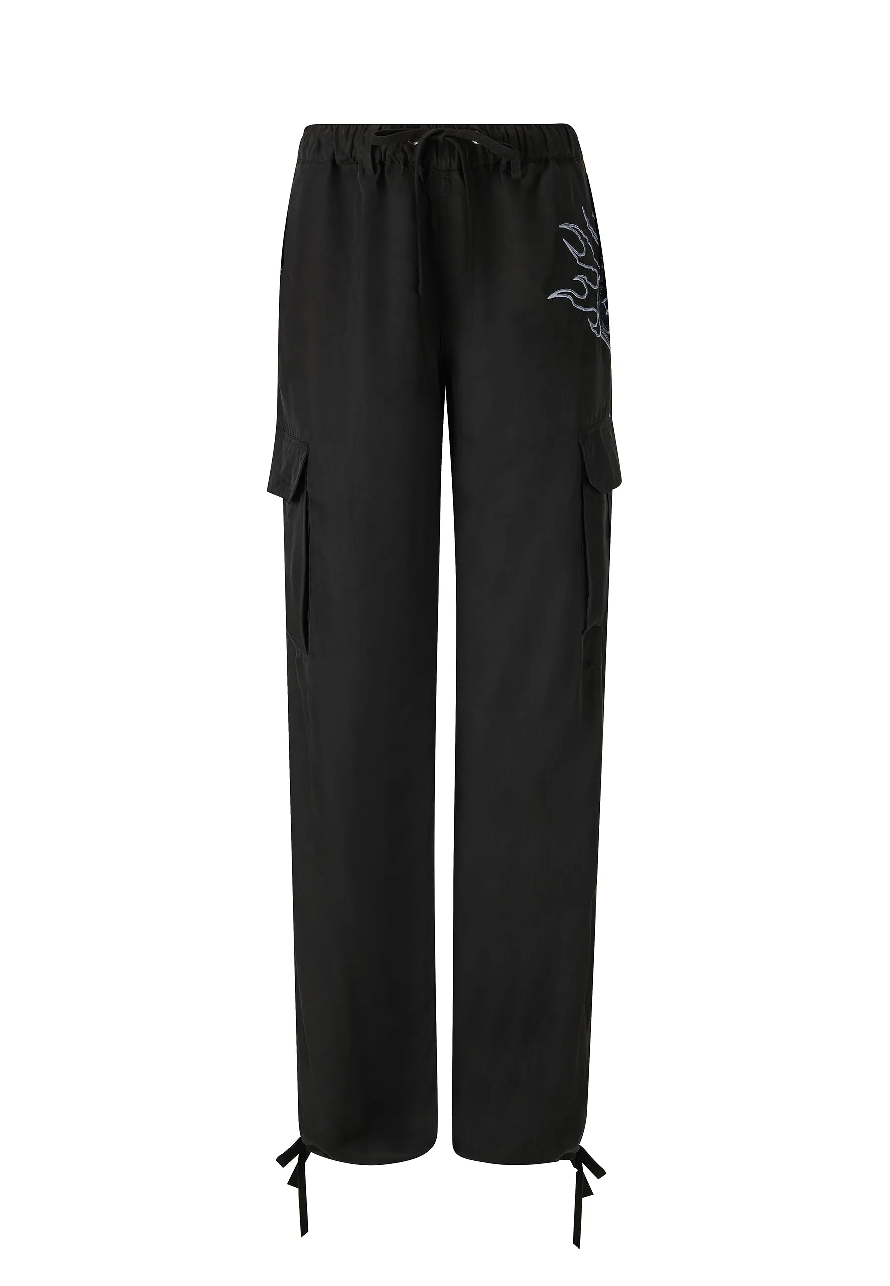 Womens Hidden Dragon Cargo Trousers - Black