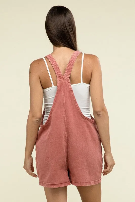 Zenana Washed Relaxed Fit Romper